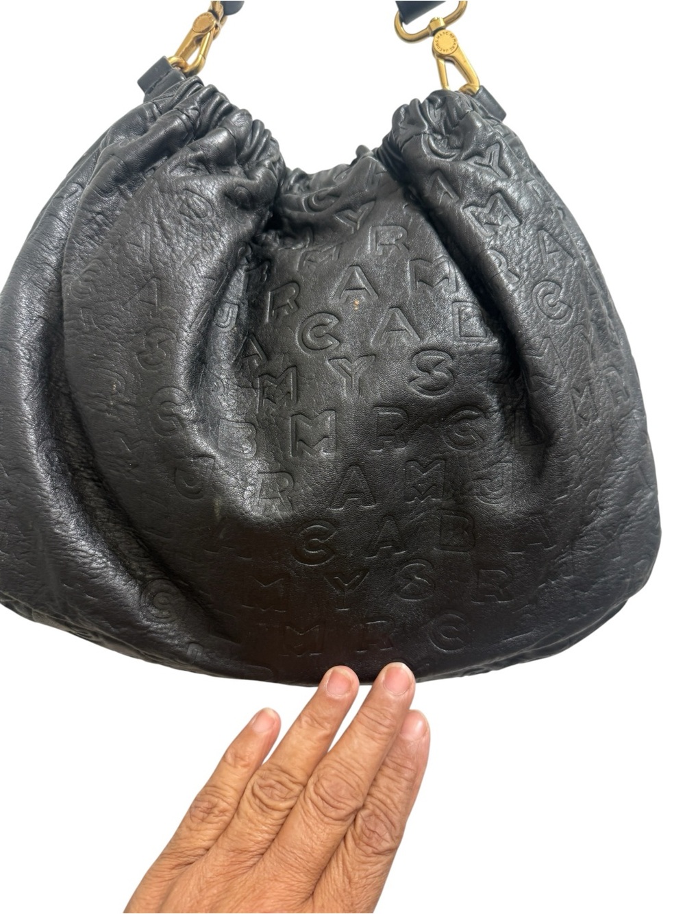 Leather hobo bag, Marc by Marc Jacobs Dreamy Logo Puckered Mouse - Picture 12 of 15